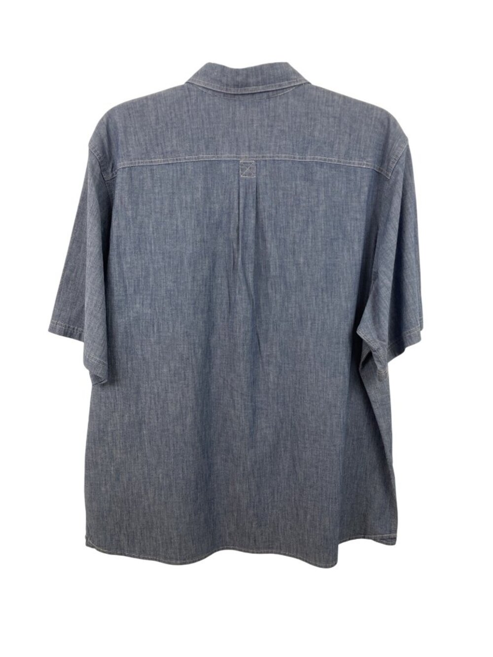 Wrangler Mens Denim Chambray Short Sleeve Button-Up Shirt 2XL - Picture 2 of 10